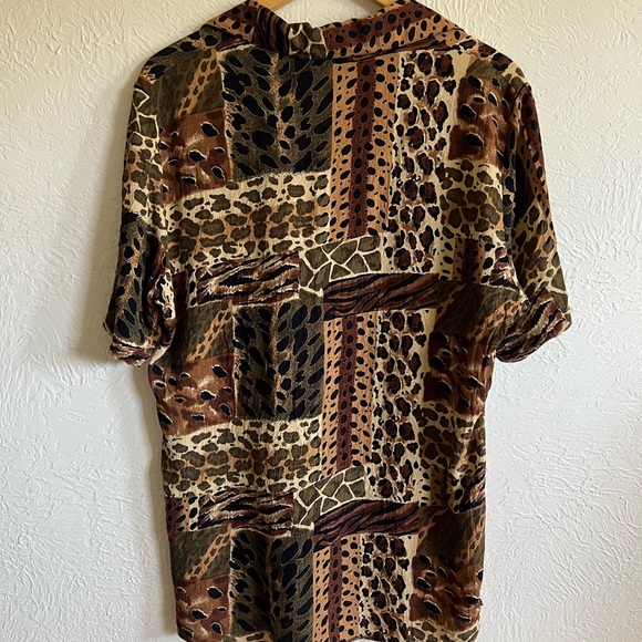 90s Vintage Animal Allover Print Top Size  Small - Picture 5 of 6